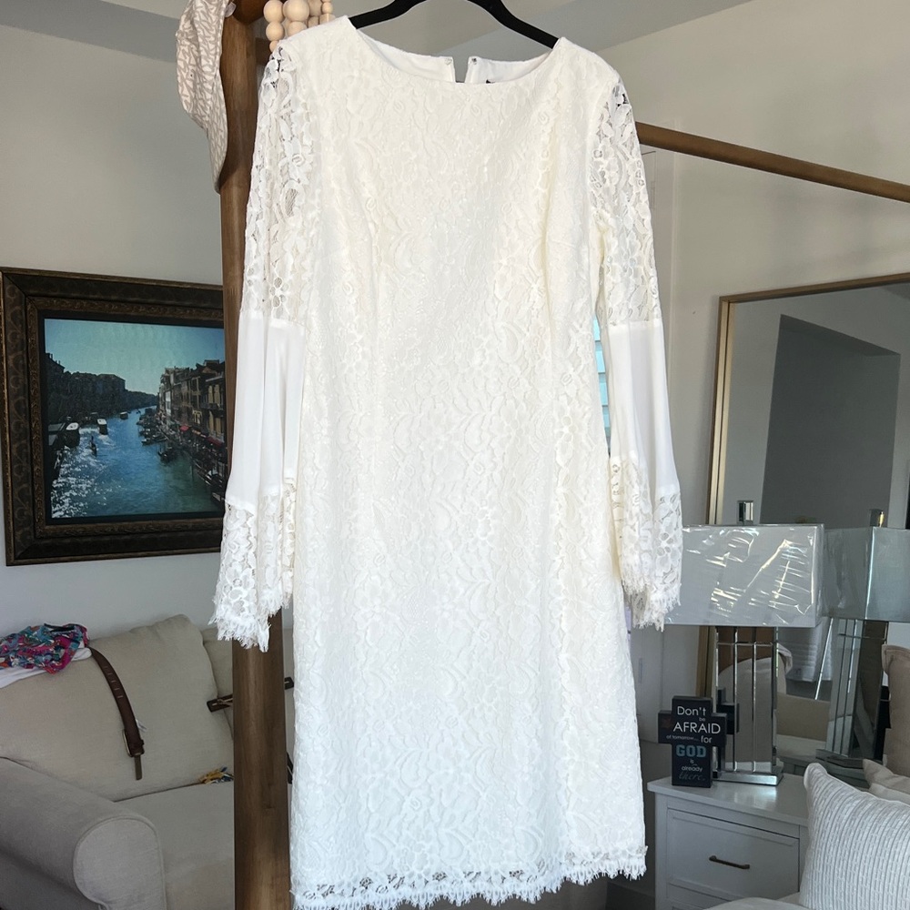 White House Black Market Long Sleeve Lace Dress NEW